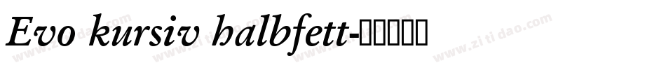 Evo kursiv halbfett字体转换